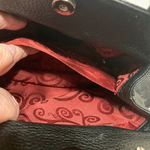 Like New Brighton Black Croc embossed and Pebble Leather Satchel Mini bag - Picture 10 of 11